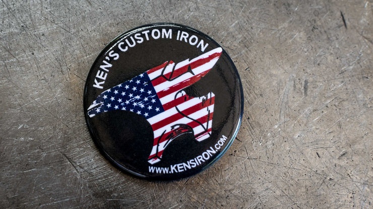 Decals - "KCI Patriotic Anvil" Button Pin - FREE SHIPPING