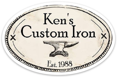 Decals - "Ken's Custom Iron Logo" Vinyl Decal - FREE SHIPPING