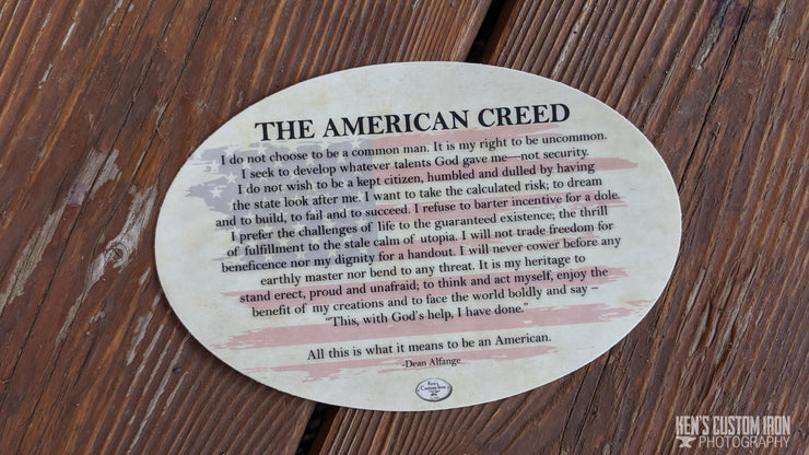 Decals - "American Creed" Vinyl Sticker - FREE SHIPPING