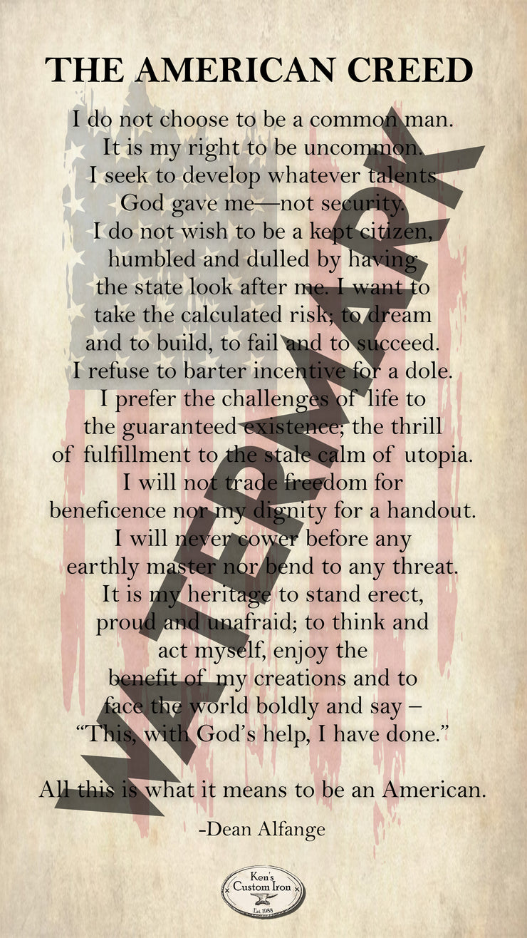 Decals - "American Creed" Wallpaper Digital Download