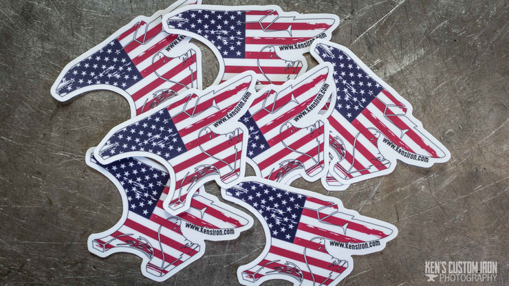 Decals - "American Flag Anvil" Vinyl Decal - FREE SHIPPING