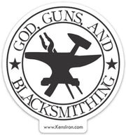 Decals - "God, Guns, And Blacksmithing" Vinyl Decal - FREE SHIPPING